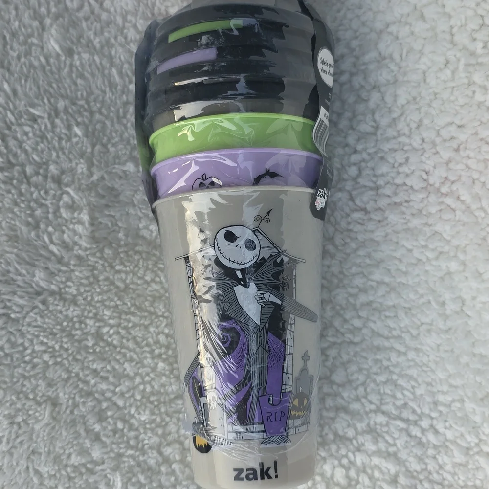Disney The Nightmare Before Christmas 4 Pack Tumblers W/ Lids Black Green Purple